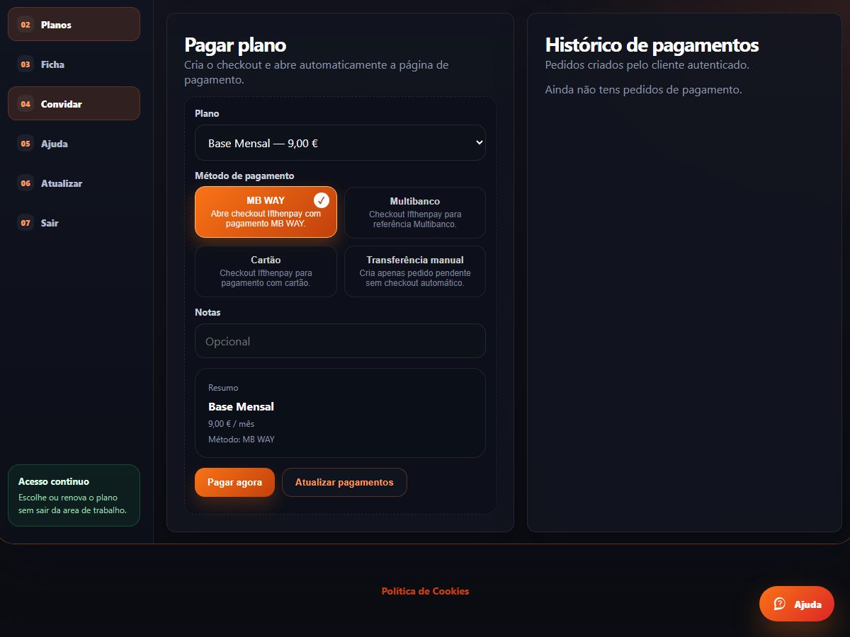 Pagamento: MB WAY, Multibanco, cartão ou transferência.